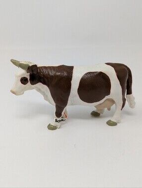 Schleich Cow Brown White 13213 Standing 1990